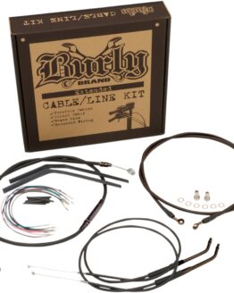 Extended Black Control Cable Kit For 12" T-Bar Handlebars