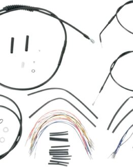 Extended Black Control Cable Kit For Sportsters with 14" Tall Apehangers