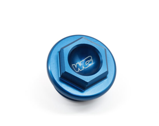 Works Connection Anodized Blue Aluminum Oil Filler Plug