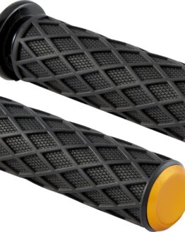 Arlen Ness Diamond Grips TBW Gold for Harley-Davidson 1in Handlebars