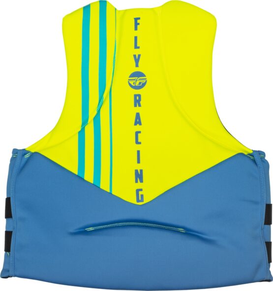 Fly Racing Neoprene Flotation Vest Blue/Hi-Vis/Teal XS - Image 2