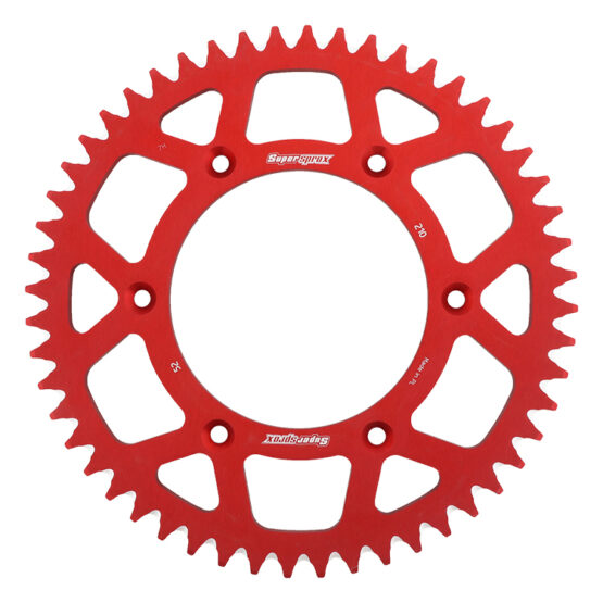 Supersprox Aluminum Rear Sprocket 52T Red Fits Honda
