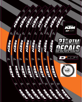 D'Cor 21" Front Rim Decals KTM Logo Fits 00-17 KTM 125-450 SX/F SXS/F