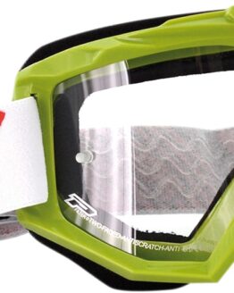 3201 Green / Black / White Raceline Goggles - Clear Lens