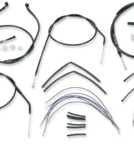 Extended Black Control Cable Kit 16" Tall Apehangers