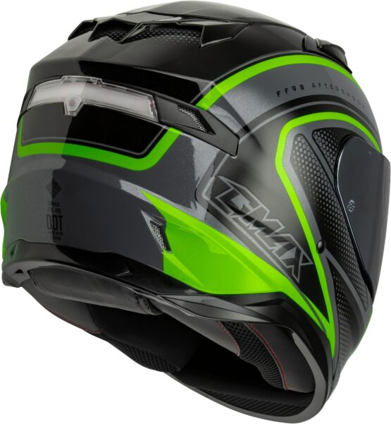 GMAX FF-98 Aftershock Full-Face Helmet Grey/Neon Green Small - Image 2