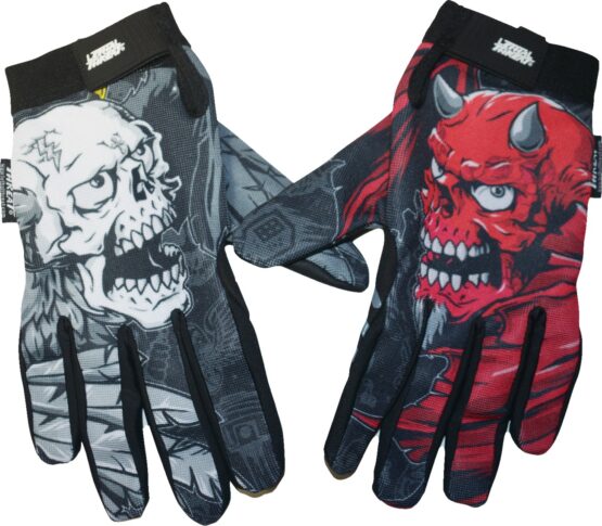 Lethal Threat Good N Evil Skulls Gloves Men's Large Black/Red