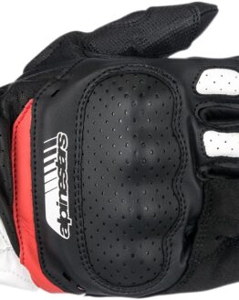 SP-5 Motorcycle Gloves Black/White/Red Medium