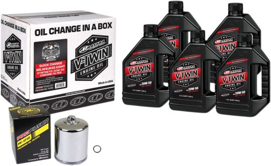 V-Twin Oil Change Kit Synthetic w/ Chrome Filter Milwaukee-Eight