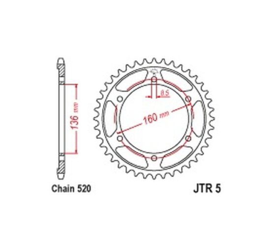 Steel Rear Sprocket - 40 Teeth 520 - Image 2