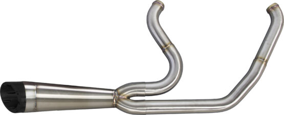 Two Brothers Racing Comp-S 2-1 Exhaust Brushed Turnout Black Cap For M8 Softail