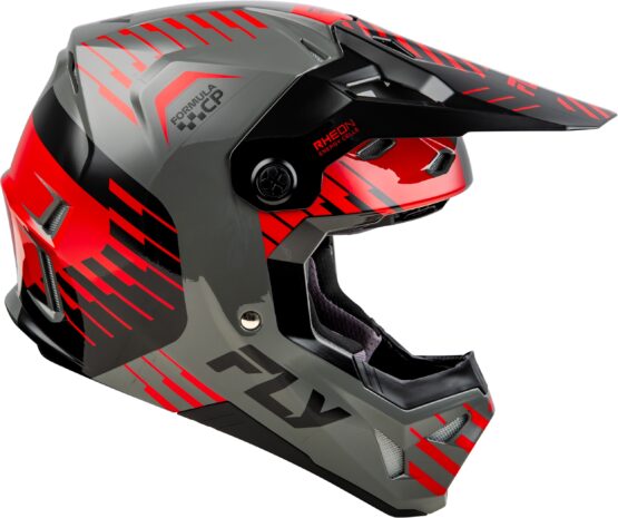 Fly Racing Formula CP Slice Helmet Grey/Red/Black 2X - Image 2