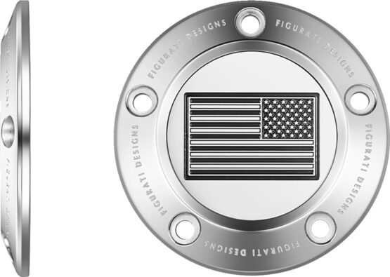 FIGURATI DESIGNS 5-Hole Timing Cover American Flag Contrast Cut SS For Harley-Davidson - Image 2