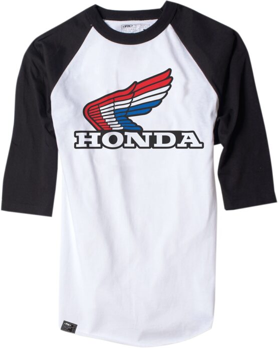 Men's Honda Vintage Baseball Tee White/Black - Medium