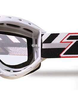 3101 White Atzaki Youth MX Goggles - Clear Lens
