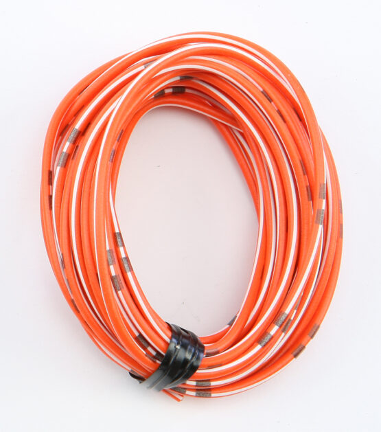 13' Color Match Electrical Wire - Orange / White 14A/12V 20AWG - Image 2