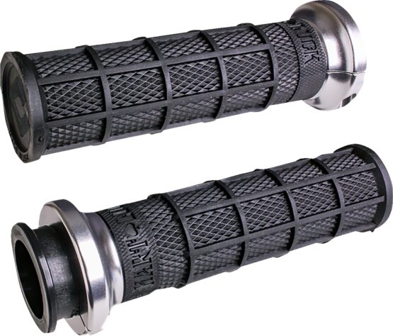 ODI Hart-Luck Lock-On Grips Black Silver For Indian Touring
