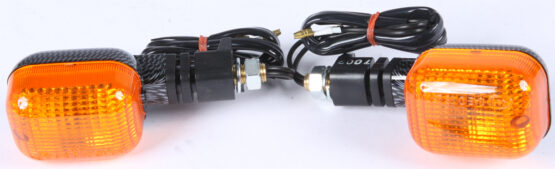K&S Universal DOT Turn Signal Lights Carbon Amber Pair