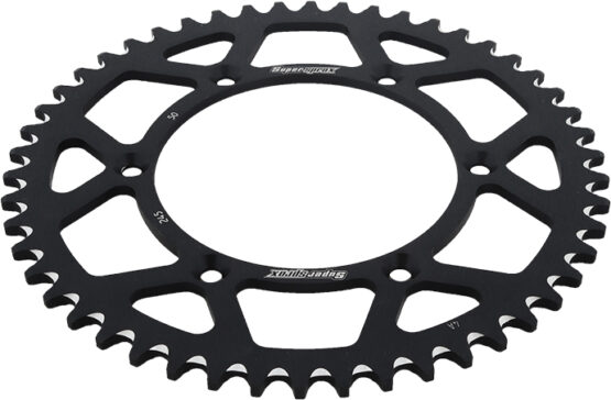 Supersprox Aluminum Rear Sprocket 50T Black Fits Yamaha 520 Chain - Image 2