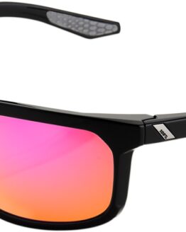 Hakan Sunglasses Black w/ Purple Mirror Lens