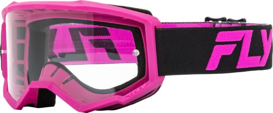 Fly Racing Focus Goggles Black/Pink Clear Lens Adult