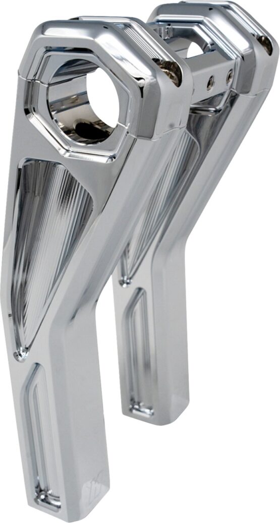 Kodlin Ascent Pro Pullback Risers 8in Chrome For Harley 3-1/2in On-Center