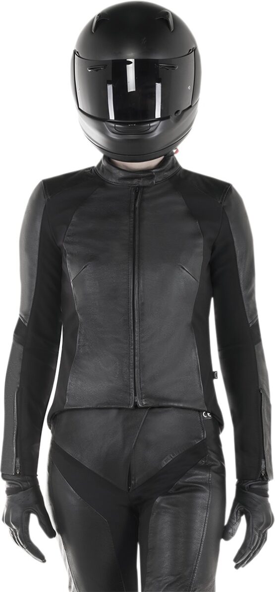 Women's Vika V2 Leather Street Riding Jacket Black US 3X-Large - Image 2