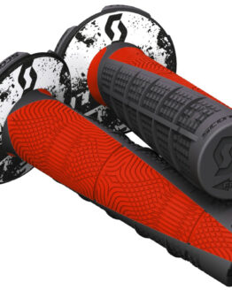 Duece 2 Motorcycle Grips Black/Neon Red 7/8"