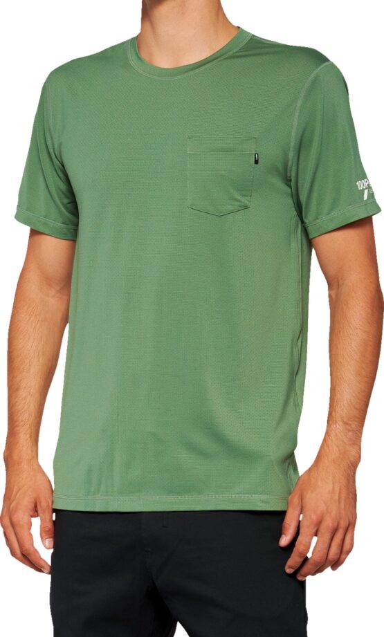 100% Men's Mission Athletic Tee Olive Size Small
