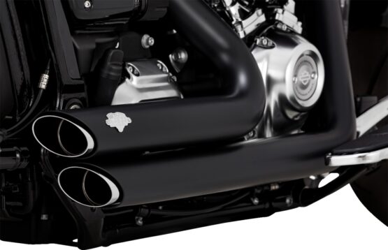 Vance & Hines Shortshots Staggered Exhaust Black For Harley Softail 107/114