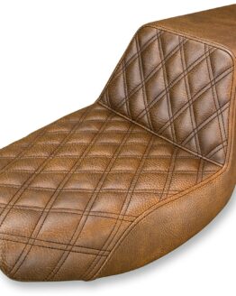 Step-Up Lattice Stitched 2-Up Seat Brown Gel