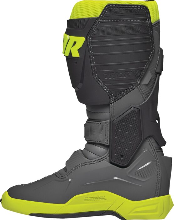 Thor Radial MX Boots Gray/Fluorescent Yellow US 9 - Image 2