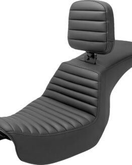 Saddlemen Tour Step-Up Seat with Backrest Tuck-n-Roll Black For Dyna '06-'17