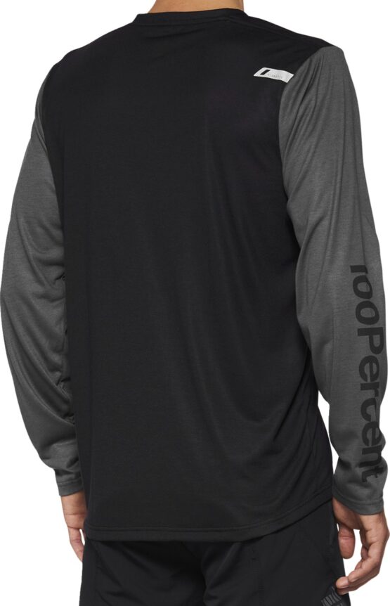 100% Men's Airmatic Long Sleeve Jersey, Black, Size M - Image 2