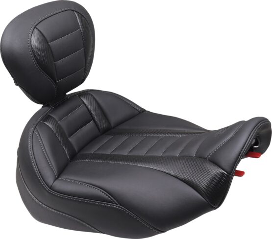 Mustang Deluxe Touring Solo Seat with Backrest Black For 2024 Harley Touring