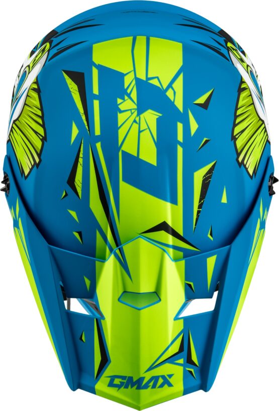 GMAX MX-46Y Unstable Youth Helmet Matte Blue/Green Large - Image 2