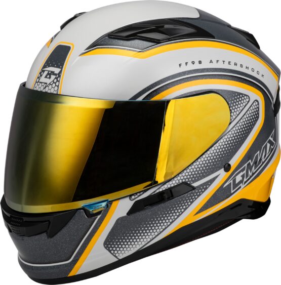 GMAX FF-98 Aftershock Full-Face Helmet White/Silver Small