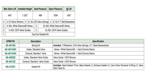 Cylinder Head Service Kit - Valves, Guides, Springs, Gaskets - Image 2
