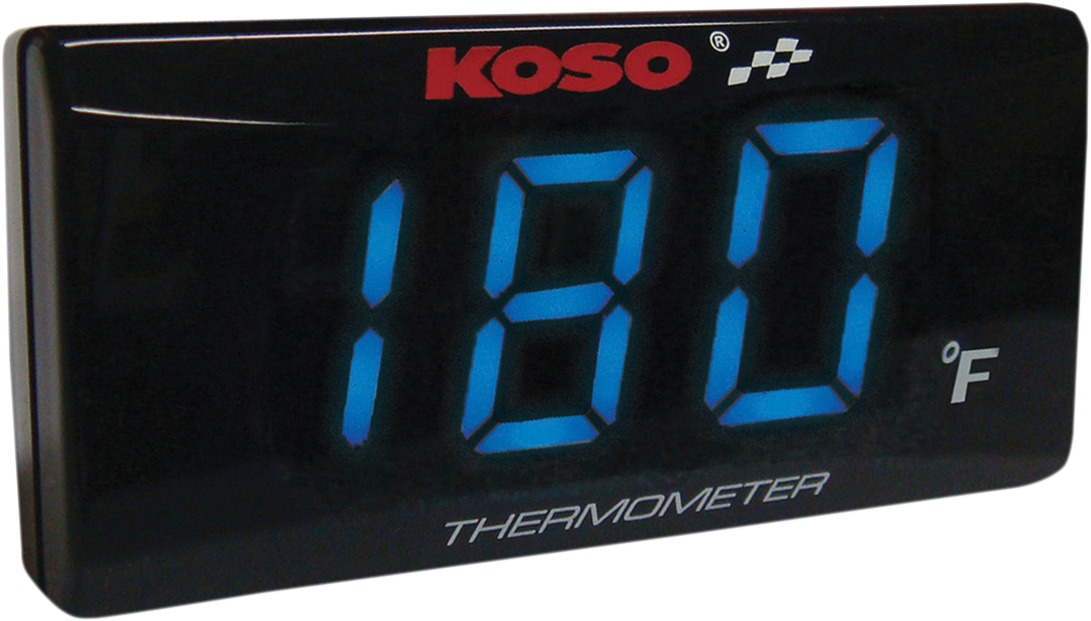KOSO Super Slim Temperature Gauge Blue LCD Display - Image 3