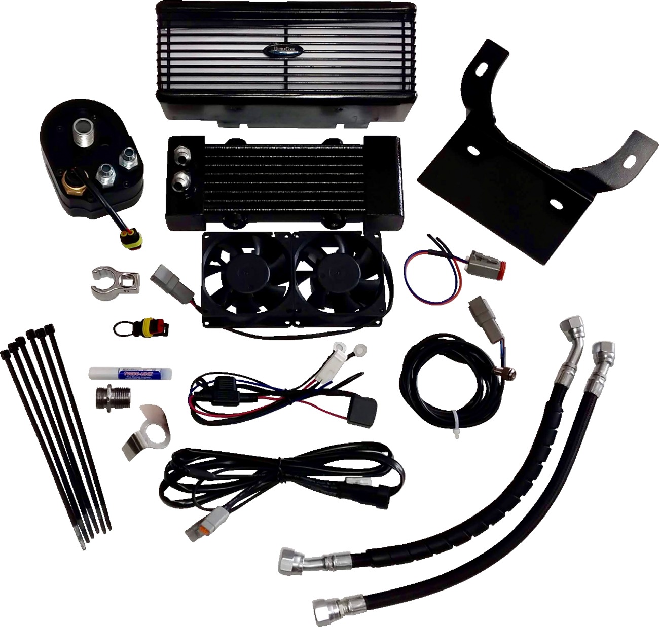UltraCool RF-1G Front Mount Oil Cooler Kit Black For Harley Touring 94-08 - Image 3
