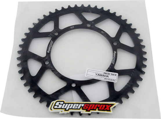 Supersprox Rear Steel Sprocket 52T Black Fits Yamaha - Image 3