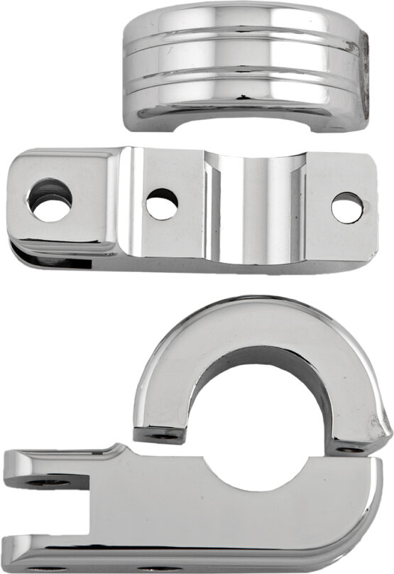 HardDrive Footpeg Mount Clamps 1.25 Inch Bar Chrome Pair
