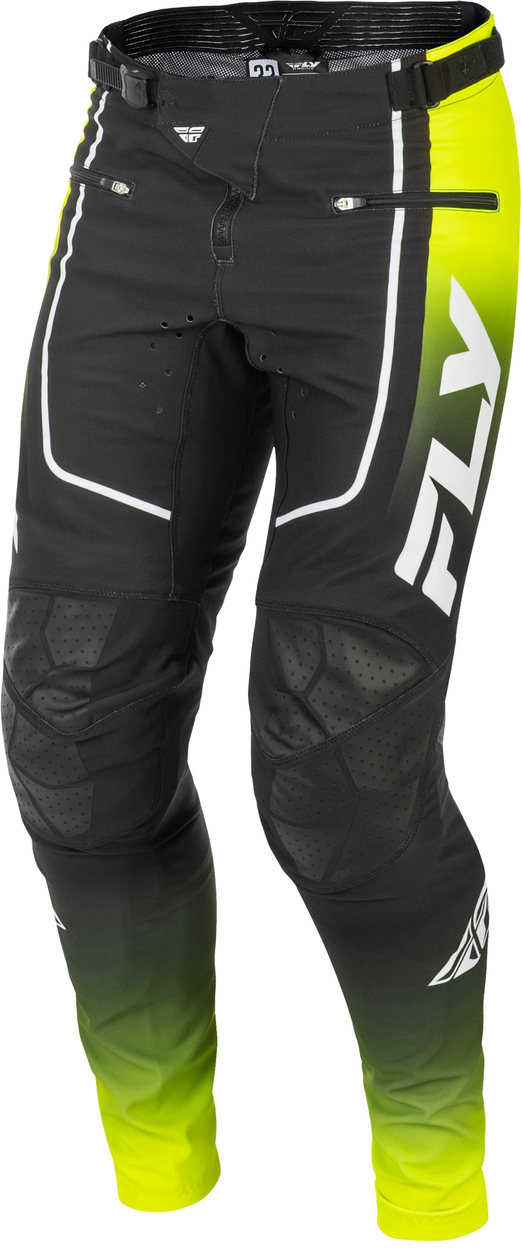 Fly Racing Youth Rayce Bicycle Pants Lime/Black/White 22 - Image 3