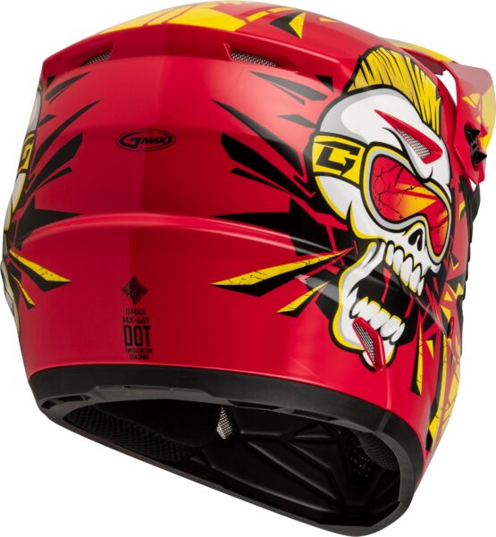GMAX MX-46Y Unstable Youth Helmet Red/Yellow Medium - Image 3