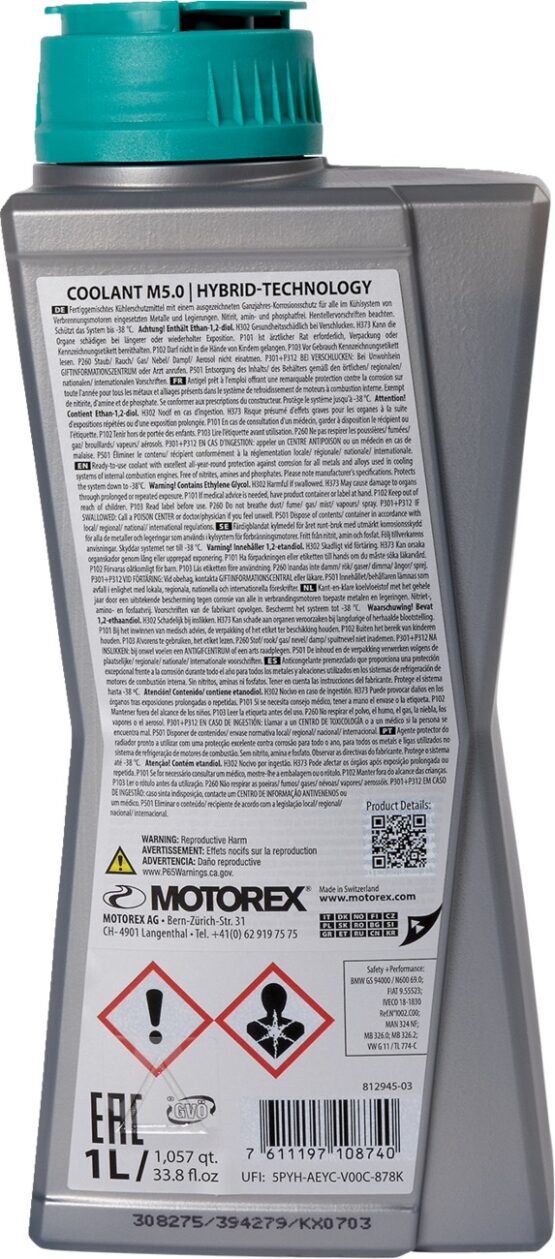 MOTOREX Coolant M5.0 Ready to Use 1 Liter - Image 2