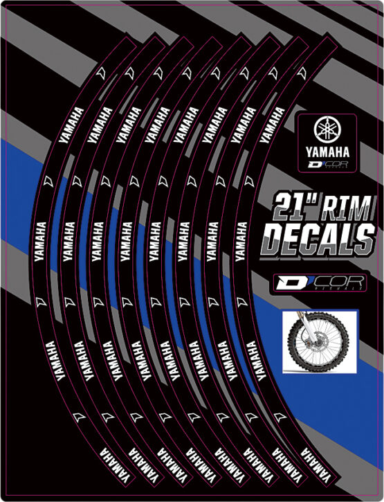 D'Cor 21" Front Rim Decals Yamaha Logo Fits 1990-2017 YZ