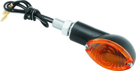 BikeMaster Ministalk Marker Lights Black/Amber Oval Pair Universal