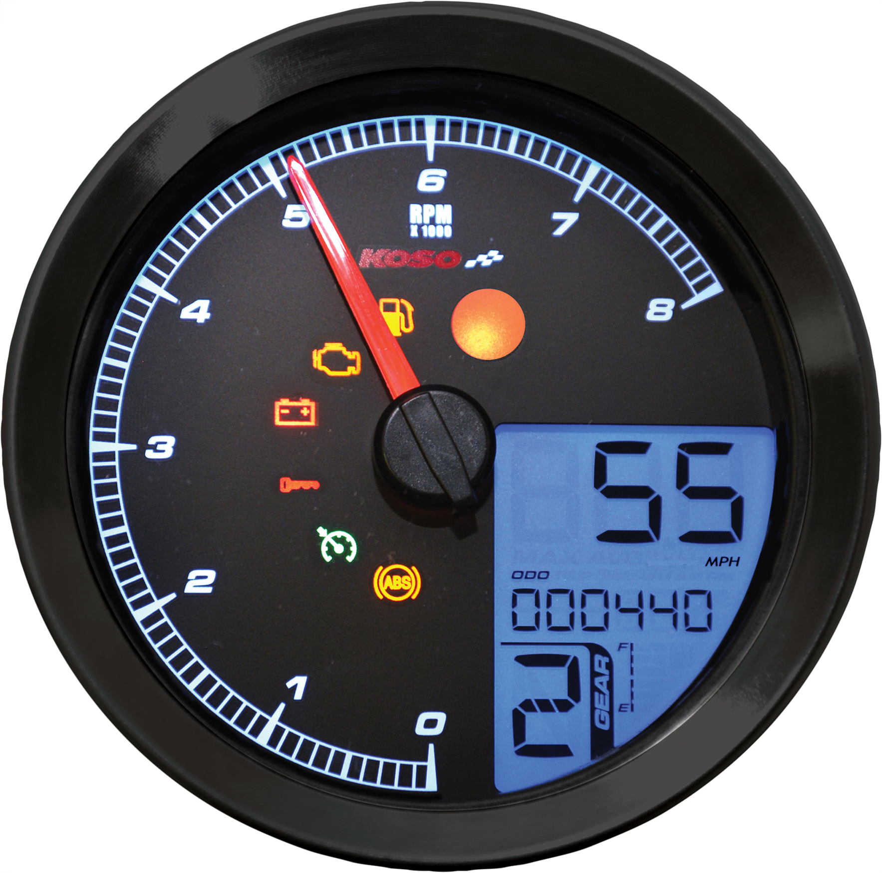 LCD Color Change Speedo and Tachometer - Black - Image 4