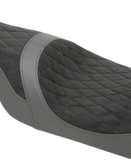 Caballero Diamond Faux Suede 2-Up Seat Black/Gray