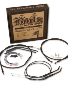 Extended Black Control Cable Kit For 12" T-Bar Handlebars